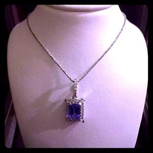 14KW Diamond Tanzanite pendent necklace